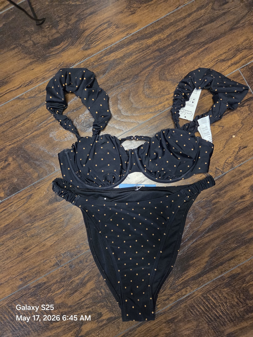 Cupshe Black Bikini with Gold Dot Print - Picture 1 of 1